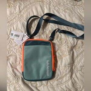 lululemon athletica Crossbody Bag - Green with Orange Trim